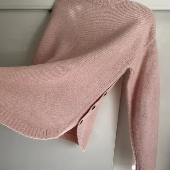 BODEN Fluffy Side Button Jumper Crew Neck Sweater Size 6 Pink Peach - Picture 10 of 16